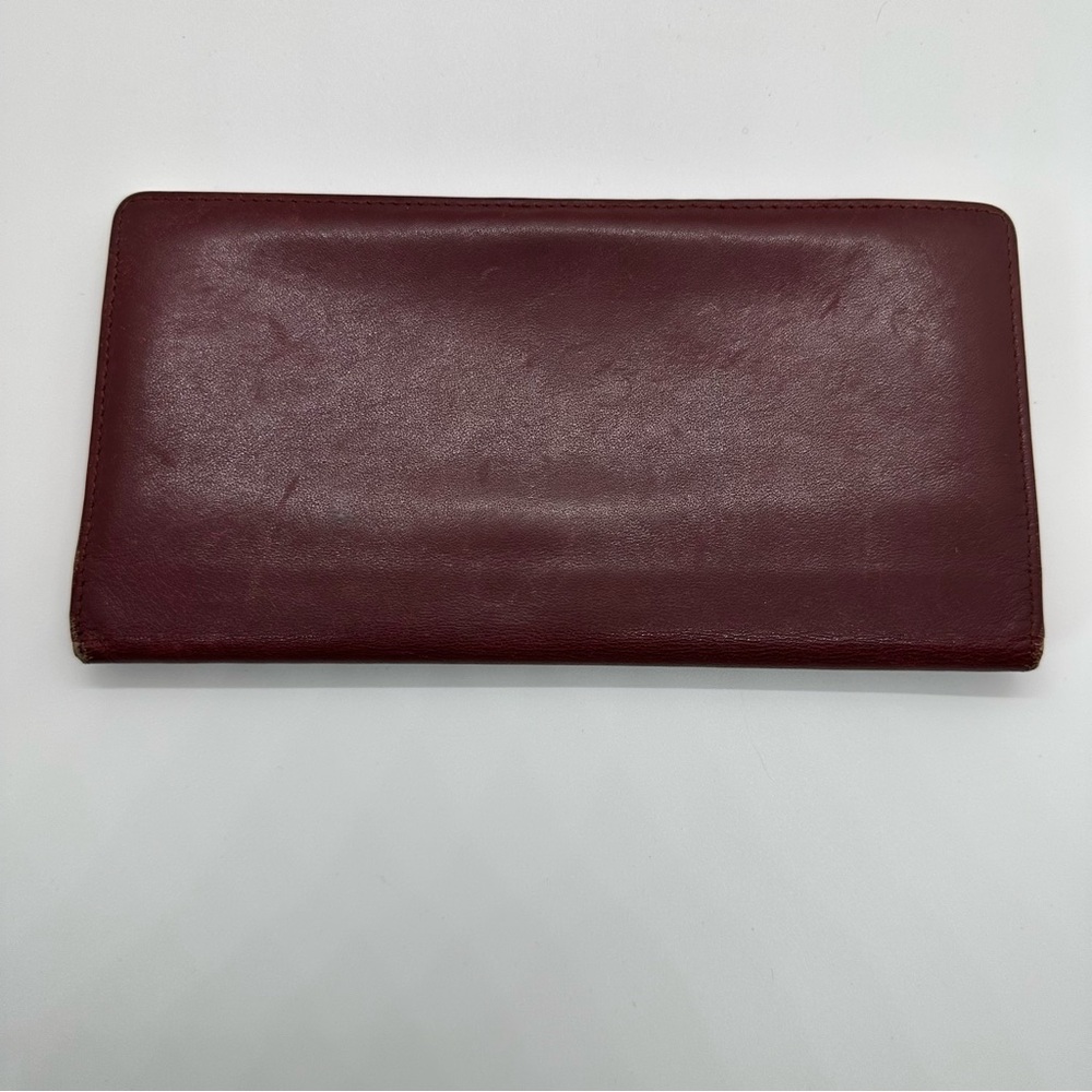 Cartier | Must Have Red Gold Plated Corners Long Bill Wallet Card Holder - Picture 2 of 10